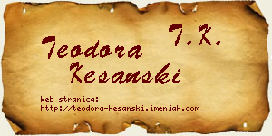 Teodora Kešanski vizit kartica